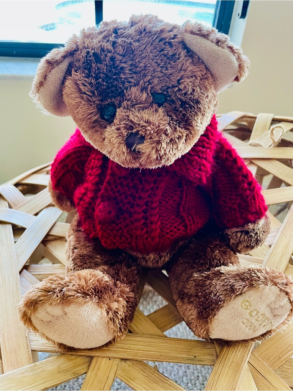 Vintage 2004 Godiva Holiday Teddy Bear Plush in Red Sweater Collectible
